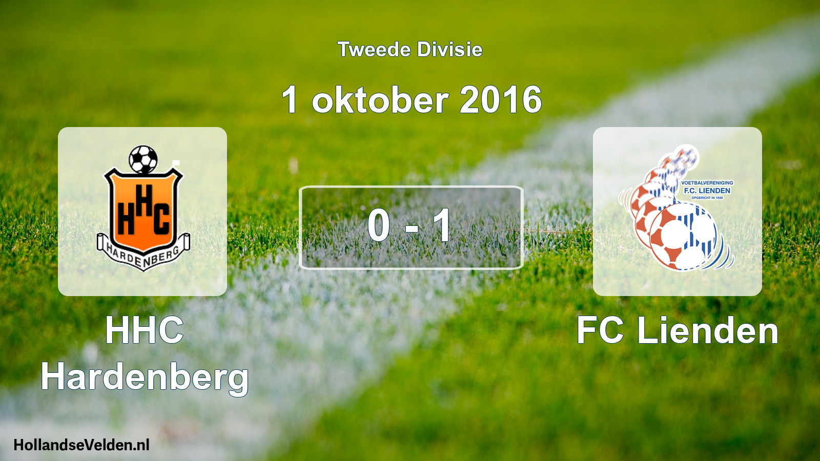 Gespeelde wedstrijd: HHC Hardenberg - FC Lienden 0 - 1 (1 oktober 2016)