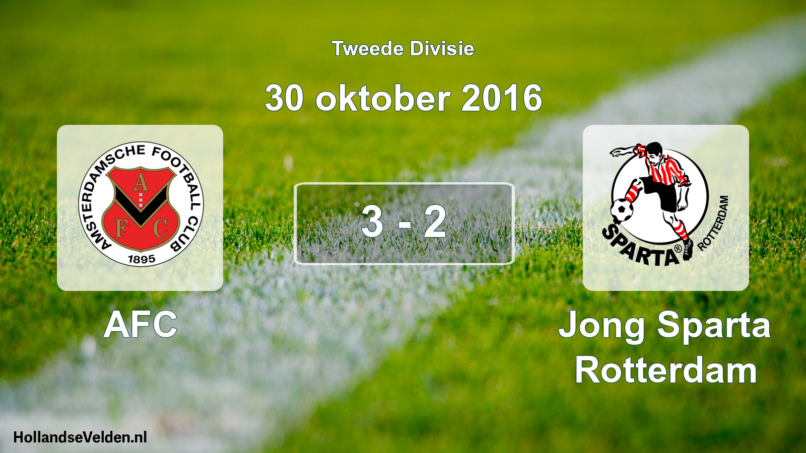 Gespeelde wedstrijd: AFC - Jong Sparta Rotterdam 3 - 2 (30 oktober 2016)