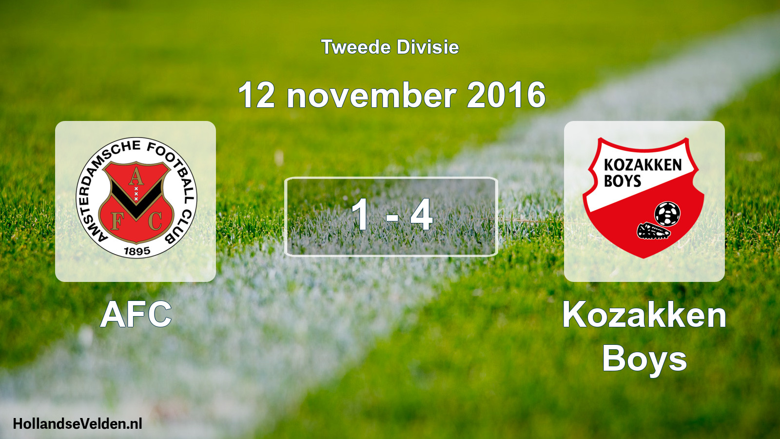 Gespeelde wedstrijd: AFC - Kozakken Boys 1 - 4 (12 november 2016)