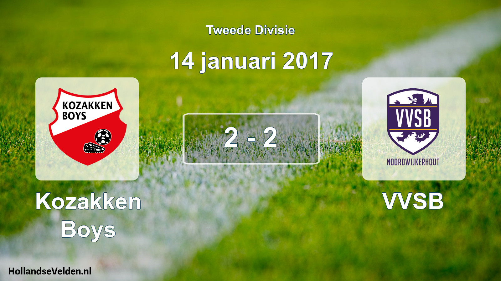 Gespeelde wedstrijd: Kozakken Boys - VVSB 2 - 2 (14 januari 2017)