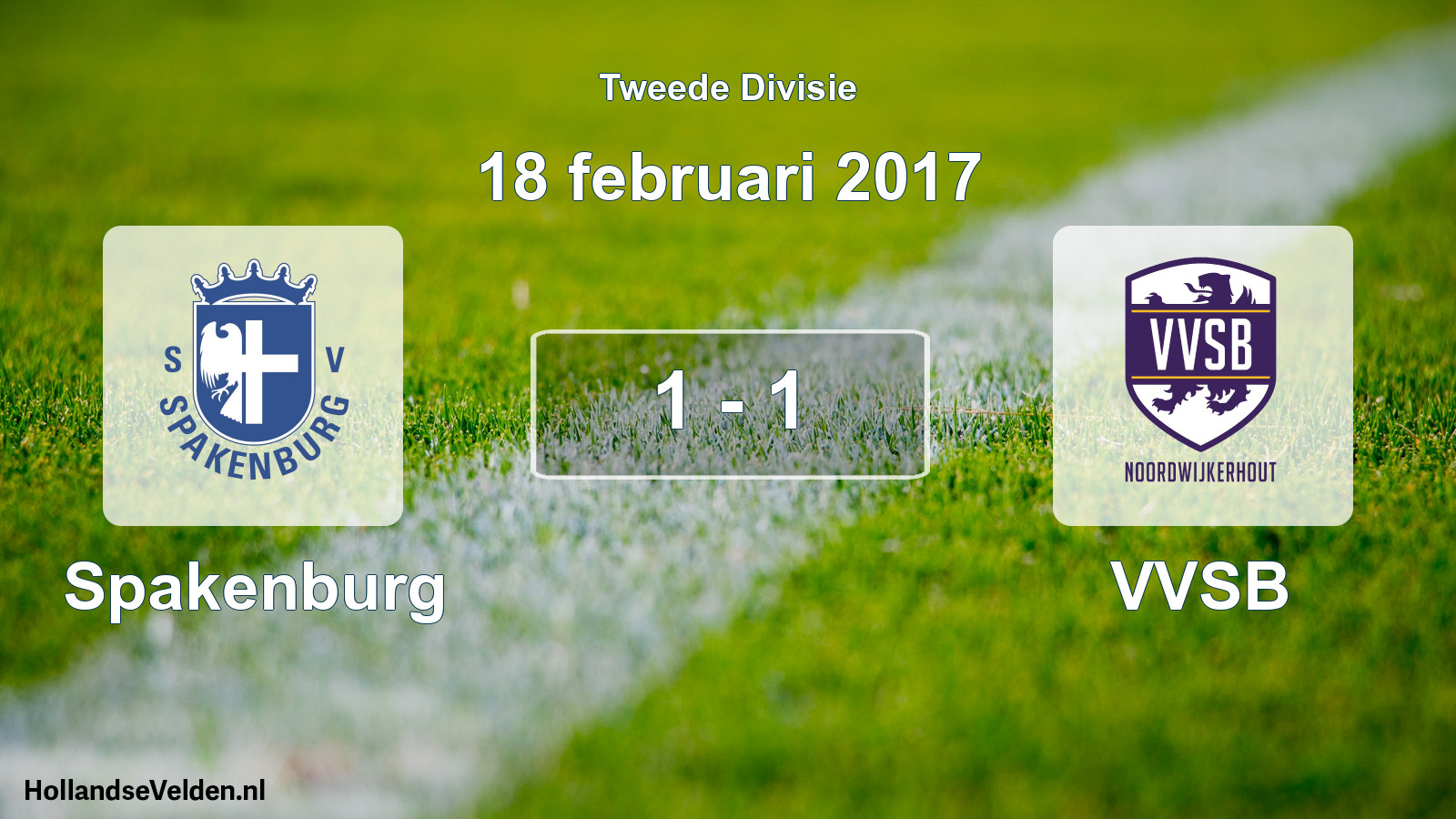 Gespeelde wedstrijd: Spakenburg - VVSB 1 - 1 (18 februari 2017)
