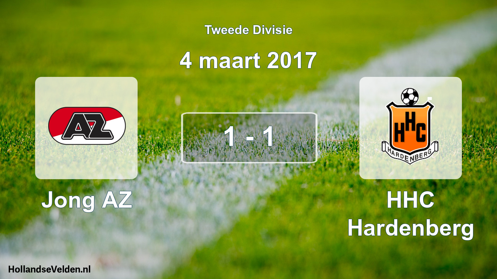 Gespeelde wedstrijd: Jong AZ - HHC Hardenberg 1 - 1 (4 maart 2017)