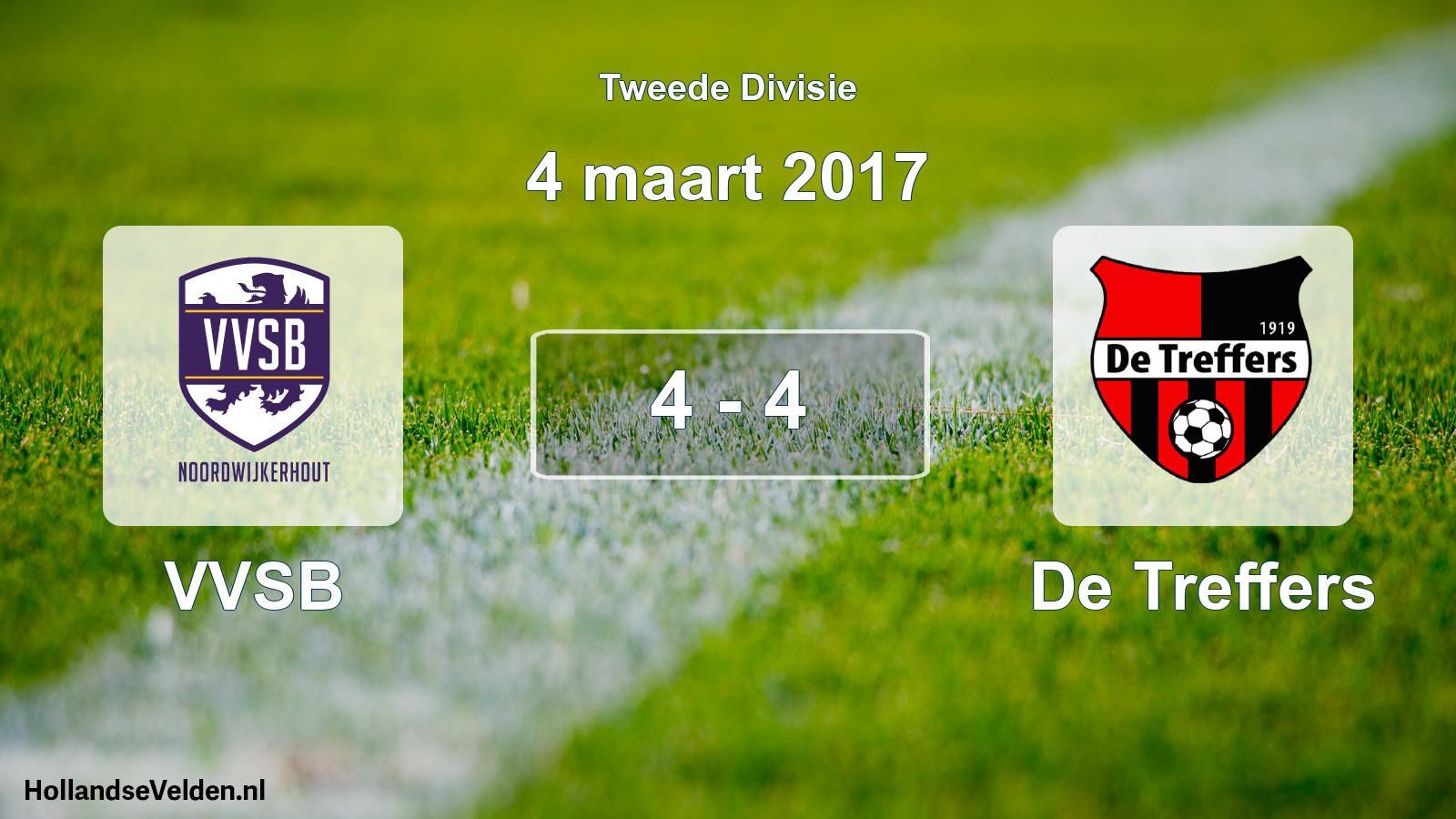 Gespeelde wedstrijd: VVSB - De Treffers 4 - 4 (4 maart 2017)