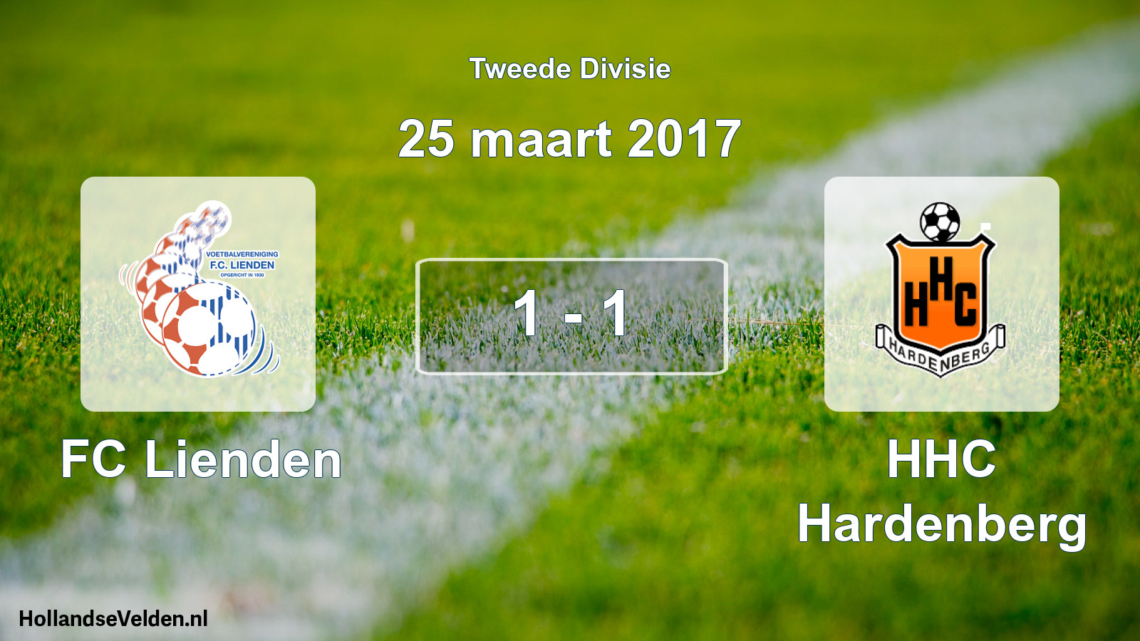 Gespeelde wedstrijd: FC Lienden - HHC Hardenberg 1 - 1 (25 maart 2017)