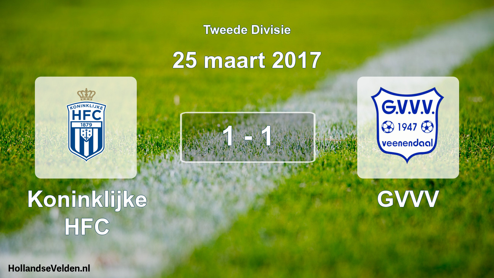 Gespeelde wedstrijd: Koninklijke HFC - GVVV 1 - 1 (25 maart 2017)