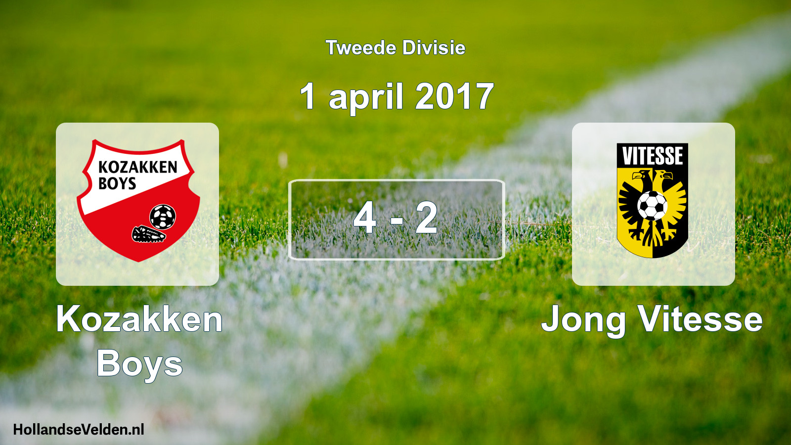 Gespeelde wedstrijd: Kozakken Boys - Jong Vitesse 4 - 2 (1 april 2017)