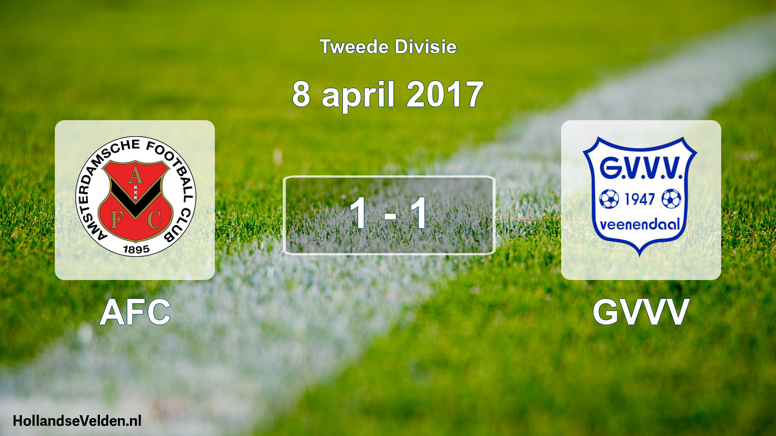 Gespeelde wedstrijd: AFC - GVVV 1 - 1 (8 april 2017)