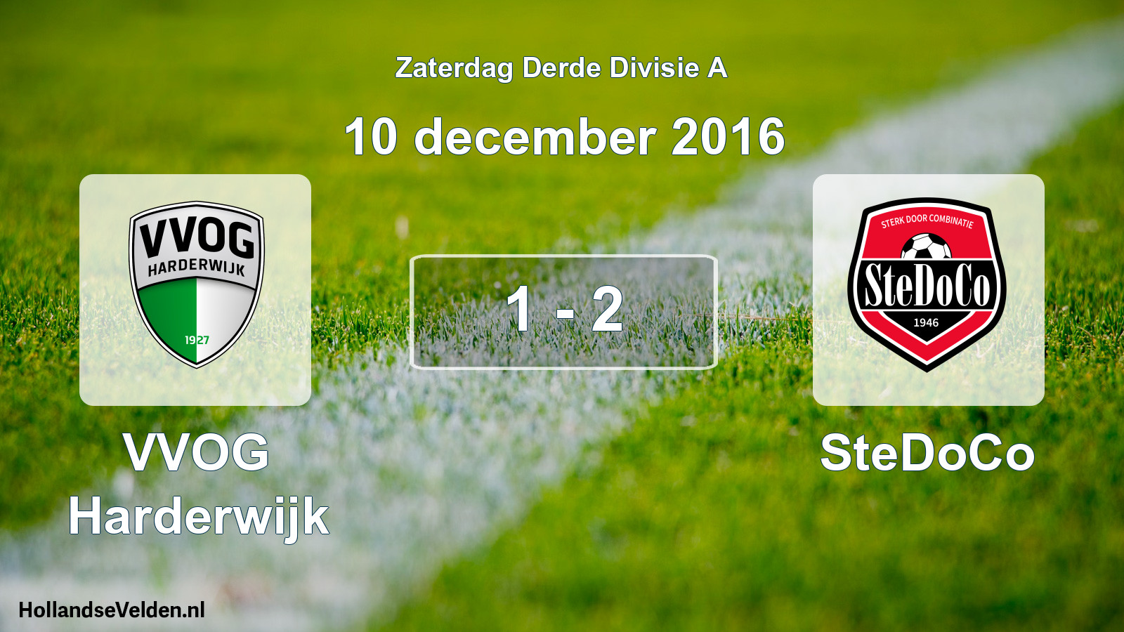 Gespeelde wedstrijd: VVOG Harderwijk - SteDoCo 1 - 2 (10 december 2016)
