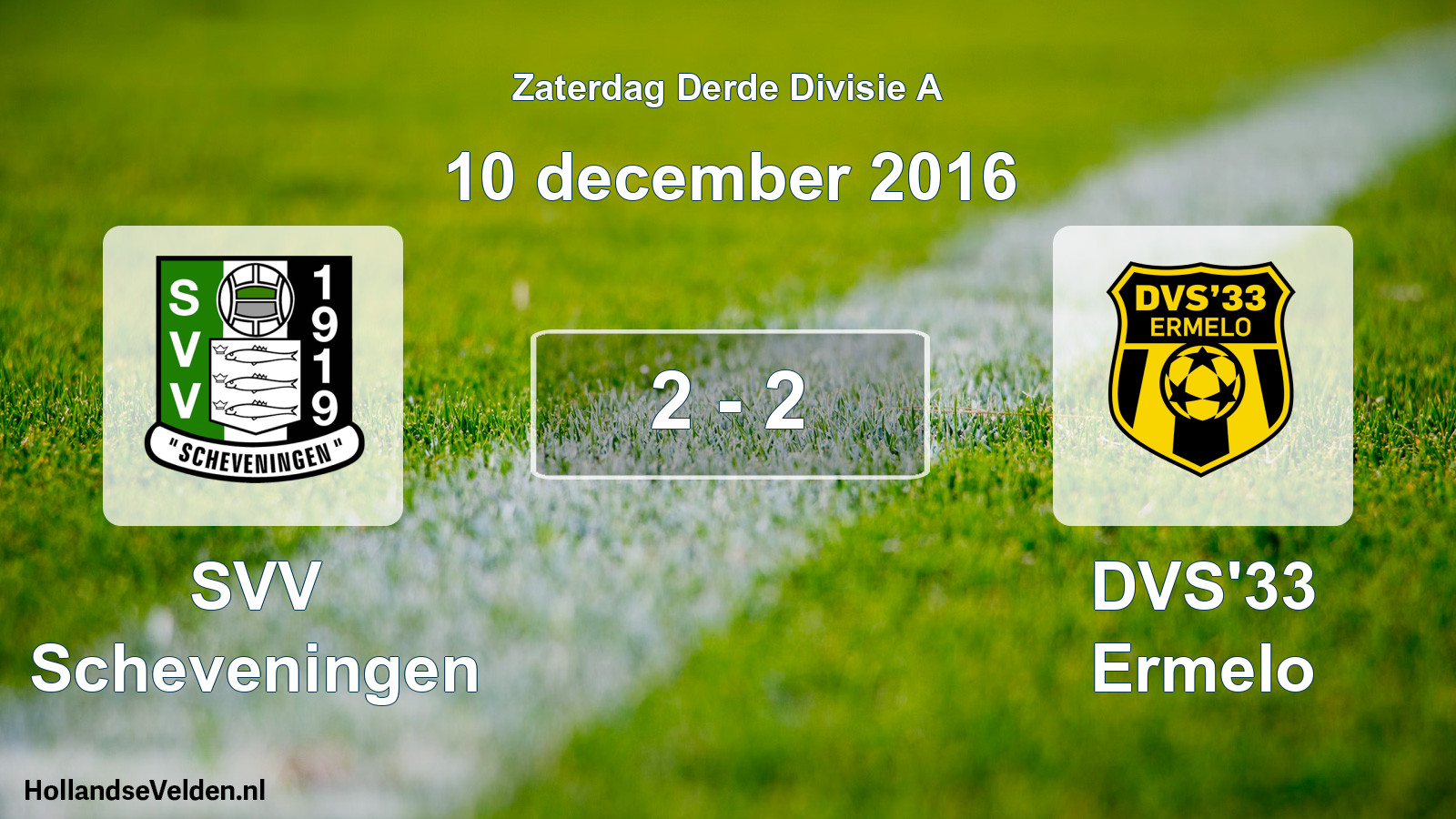 Gespeelde wedstrijd: SVV Scheveningen - DVS'33 Ermelo 2 - 2 (10 december 2016)