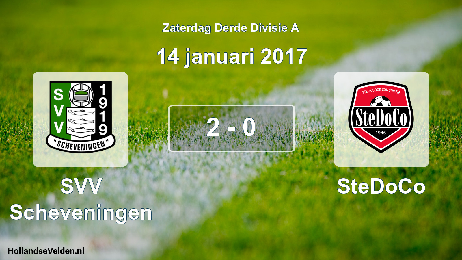 Gespeelde wedstrijd: SVV Scheveningen - SteDoCo 2 - 0 (14 januari 2017)
