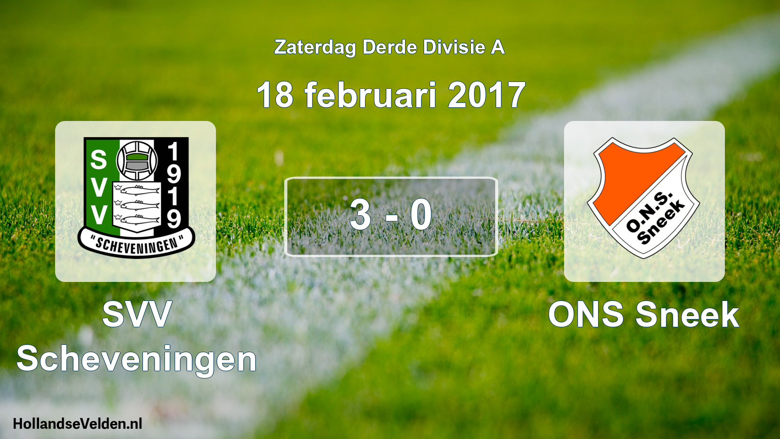 Gespeelde wedstrijd: SVV Scheveningen - ONS Sneek 3 - 0 (18 februari 2017)