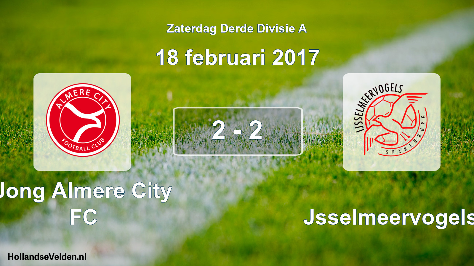 Gespeelde wedstrijd: Jong Almere City FC - IJsselmeervogels 2 - 2 (18 februari 2017)