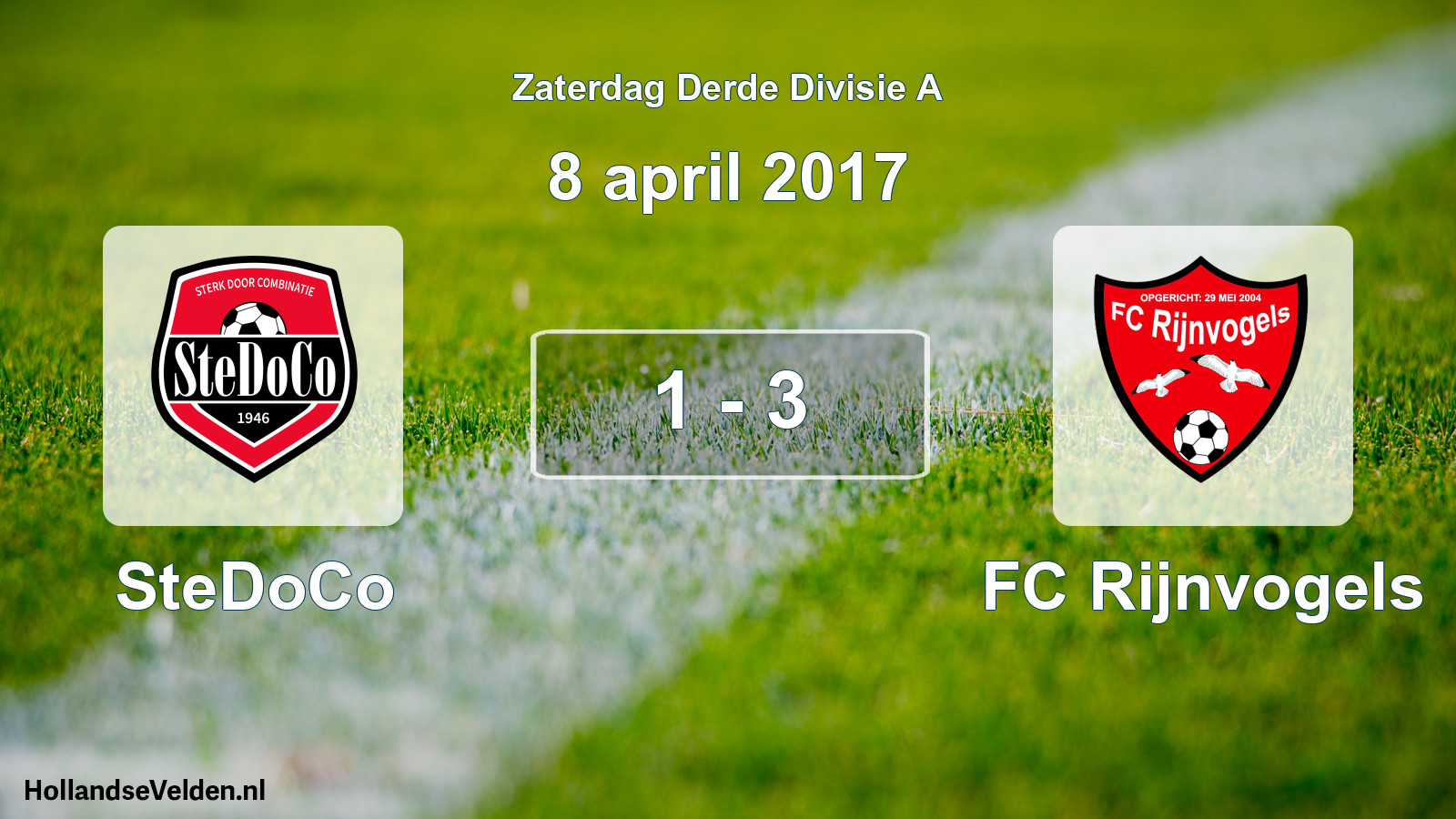 Gespeelde wedstrijd: SteDoCo - FC Rijnvogels 1 - 3 (8 april 2017)