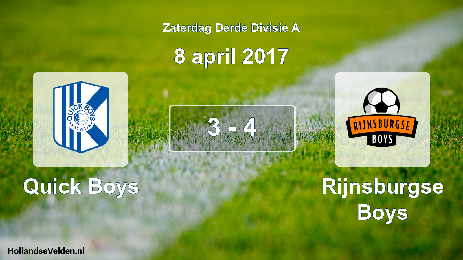 Gespeelde wedstrijd: Quick Boys - Rijnsburgse Boys 3 - 4 (8 april 2017)