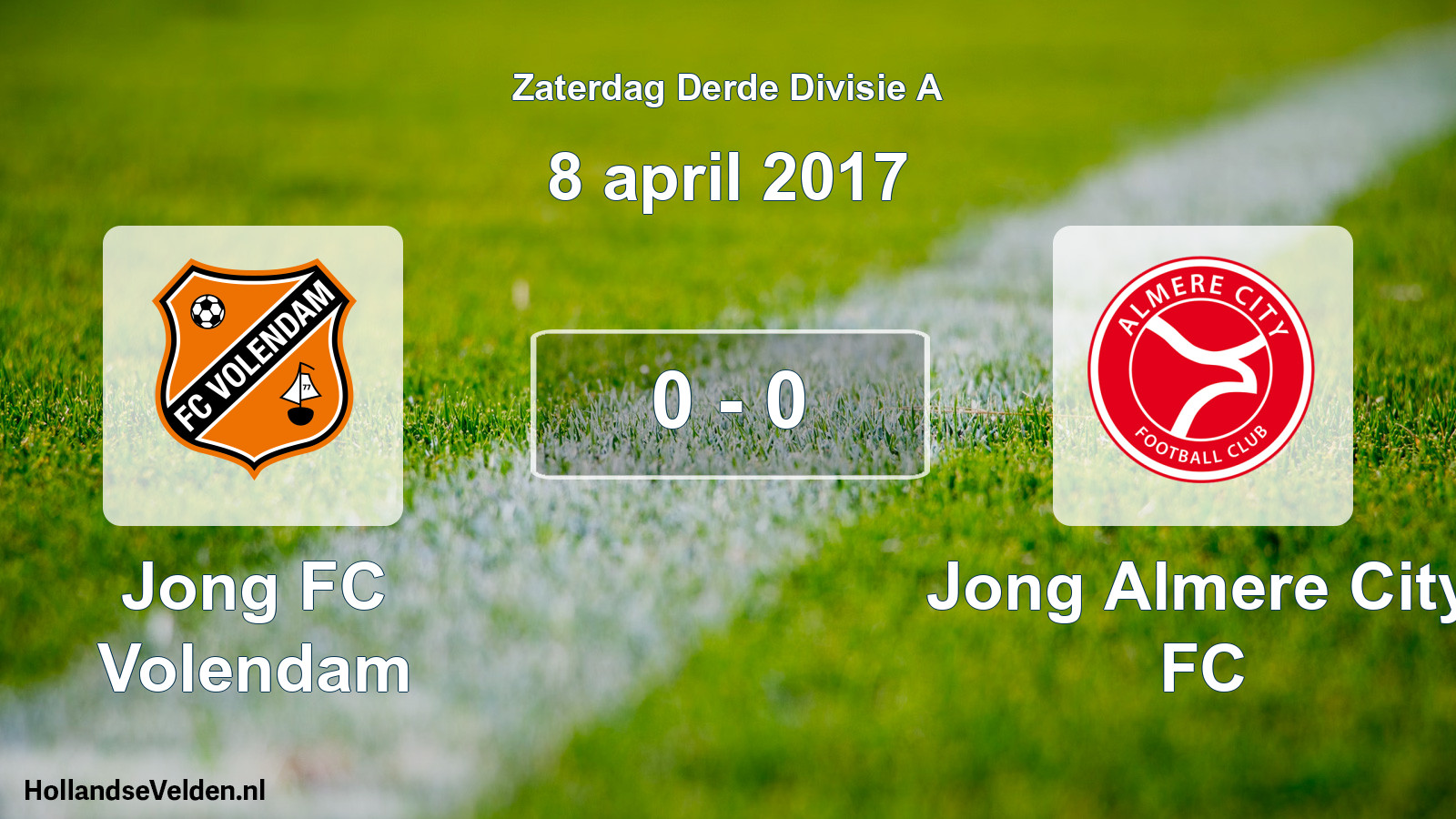 Gespeelde wedstrijd: Jong FC Volendam - Jong Almere City FC 0 - 0 (8 april 2017)