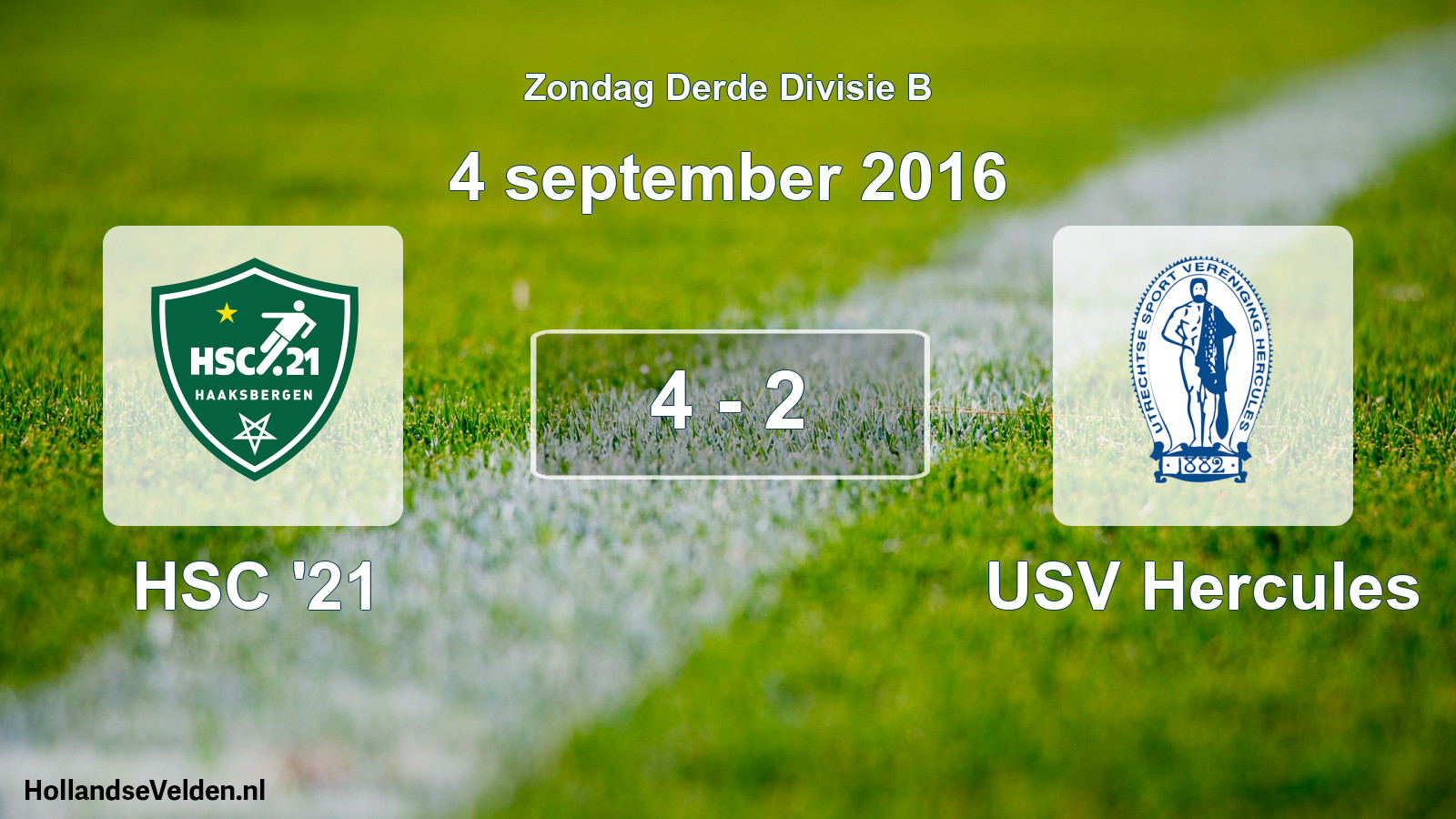 Gespeelde wedstrijd: HSC '21 - USV Hercules 4 - 2 (4 september 2016)