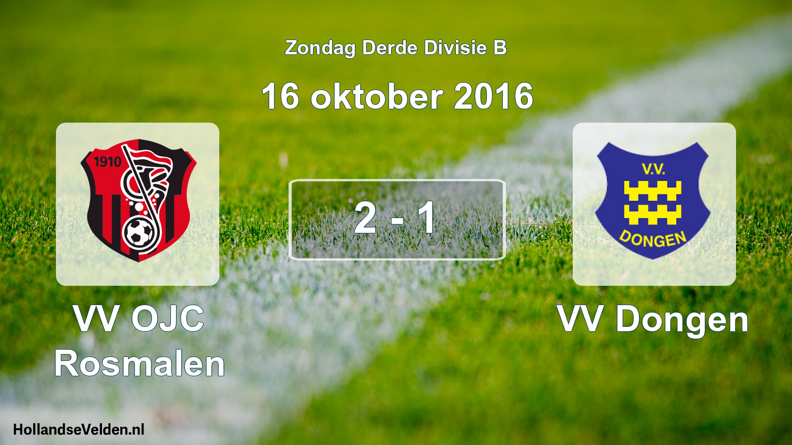 Gespeelde wedstrijd: VV OJC Rosmalen - VV Dongen 2 - 1 (16 oktober 2016)