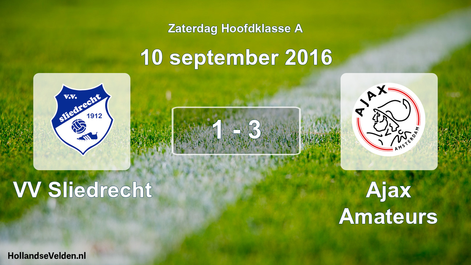 Gespeelde wedstrijd: VV Sliedrecht - Ajax Amateurs 1 - 3 (10 september 2016)