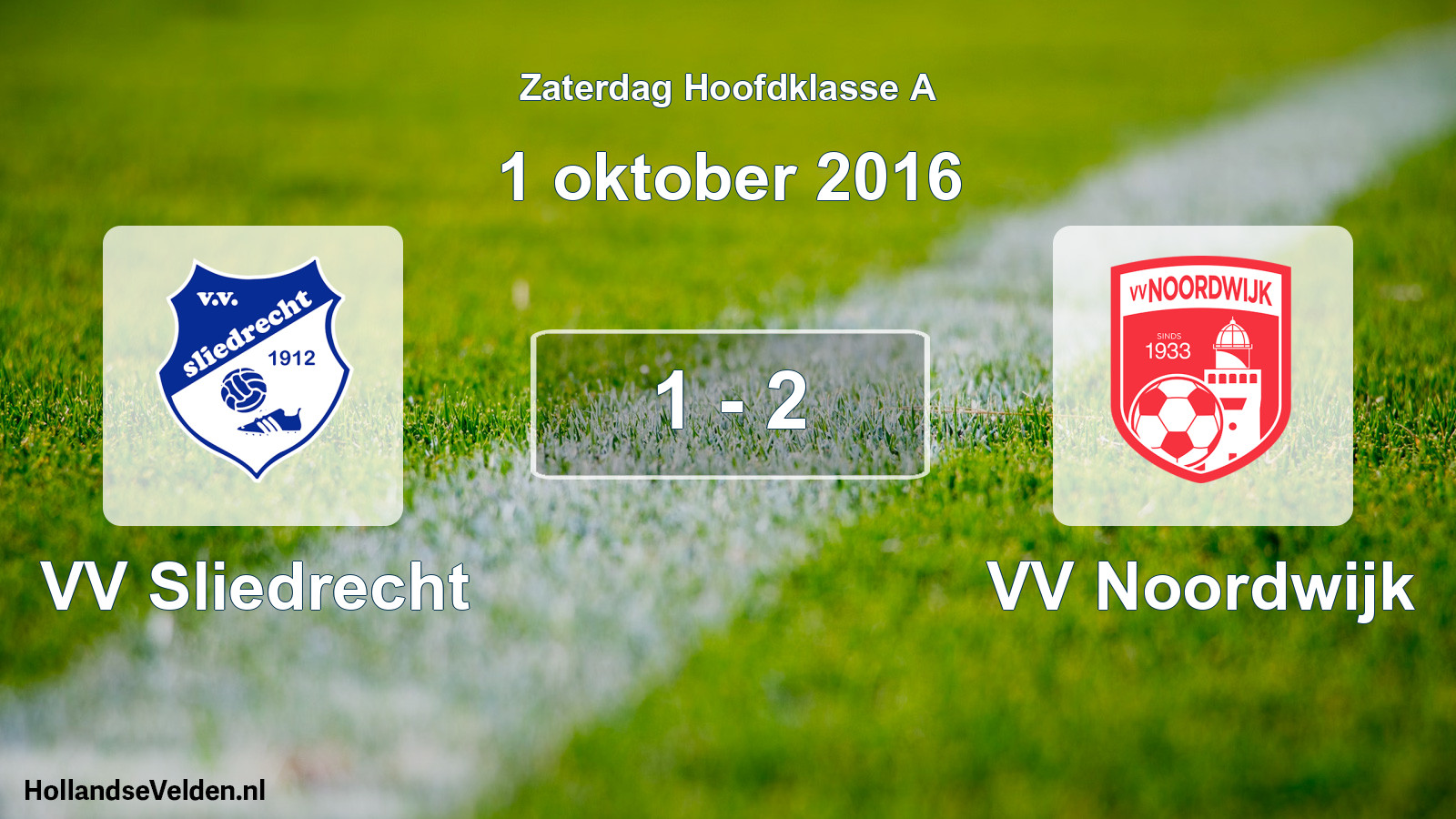 Gespeelde wedstrijd: VV Sliedrecht - VV Noordwijk 1 - 2 (1 oktober 2016)