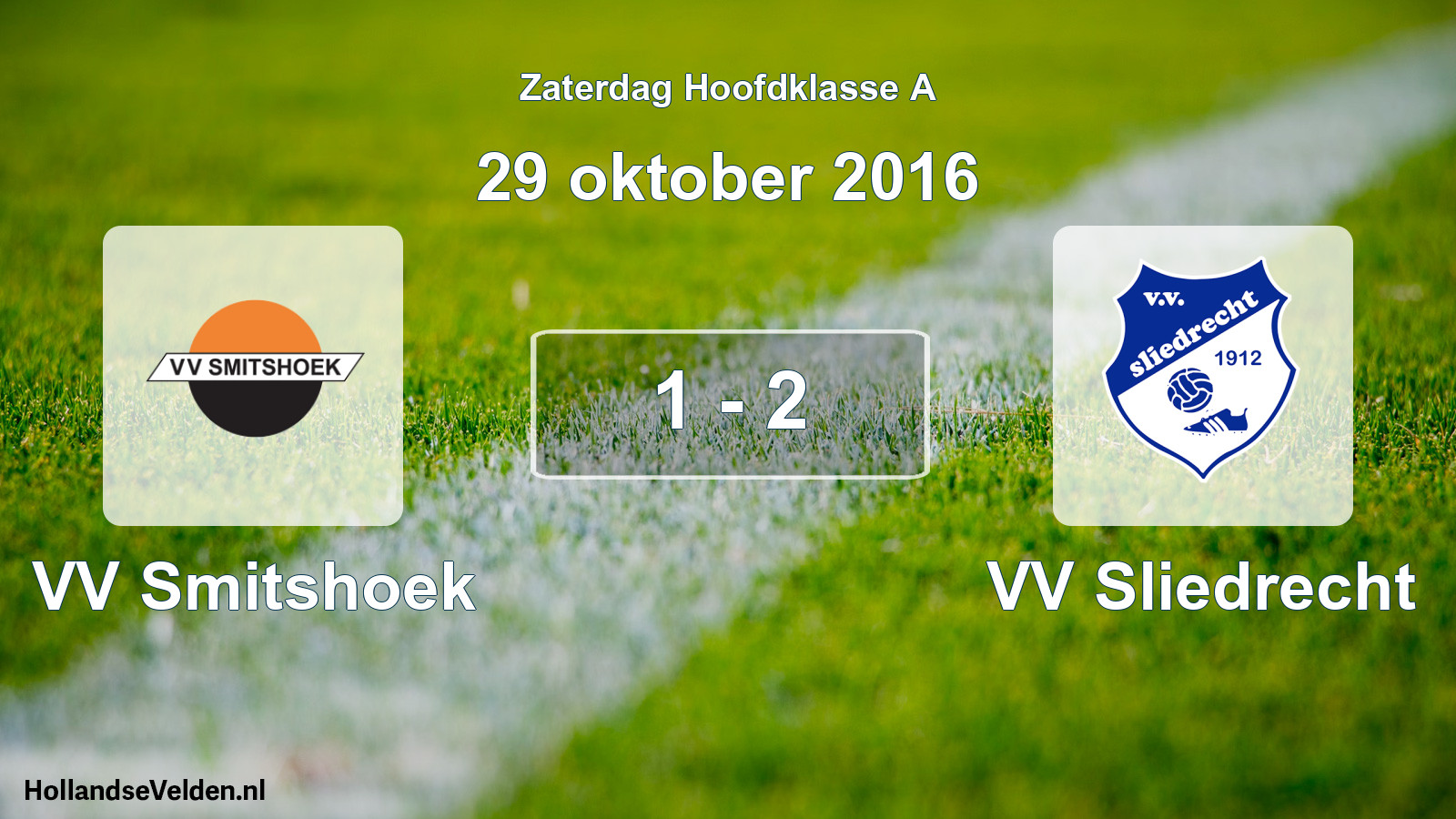 Gespeelde wedstrijd: VV Smitshoek - VV Sliedrecht 1 - 2 (29 oktober 2016)