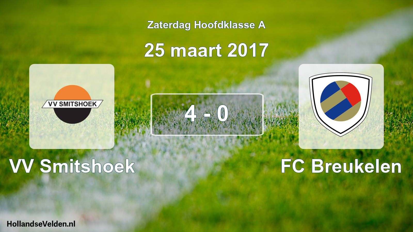 Gespeelde wedstrijd: VV Smitshoek - FC Breukelen 4 - 0 (25 maart 2017)