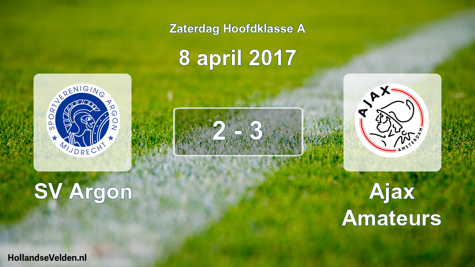Gespeelde wedstrijd: SV Argon - Ajax Amateurs 2 - 3 (8 april 2017)