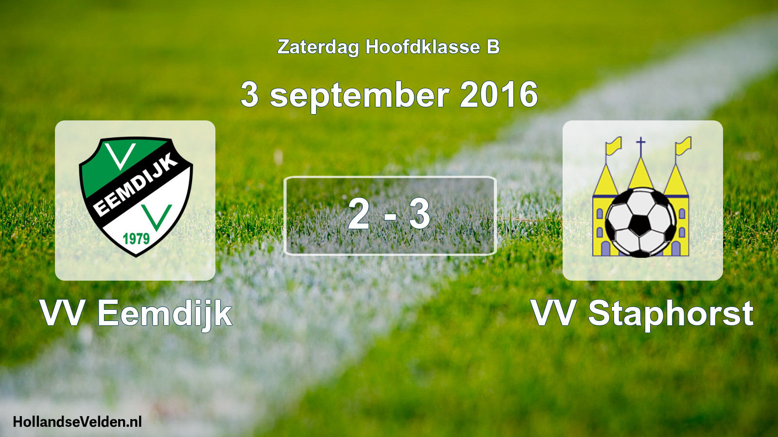 Gespeelde wedstrijd: VV Eemdijk - VV Staphorst 2 - 3 (3 september 2016)