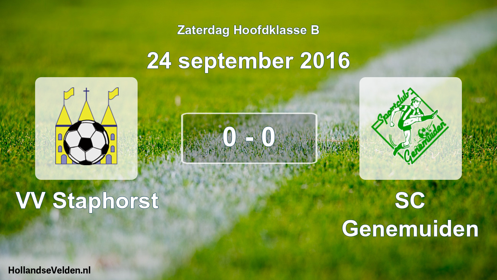 Gespeelde wedstrijd: VV Staphorst - SC Genemuiden 0 - 0 (24 september 2016)
