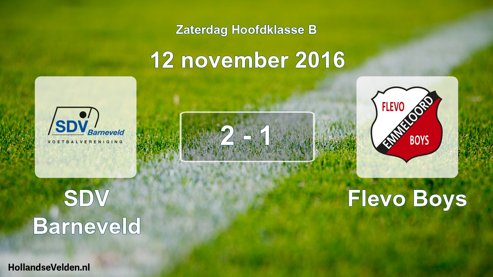 Gespeelde wedstrijd: SDV Barneveld - Flevo Boys 2 - 1 (12 november 2016)