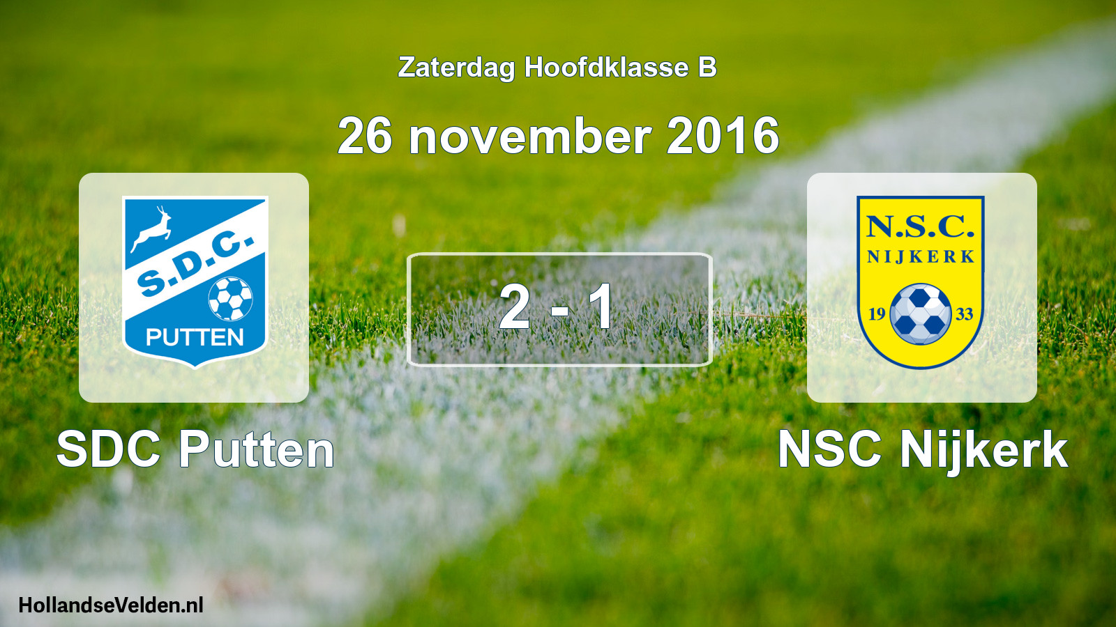 Gespeelde wedstrijd: SDC Putten - NSC Nijkerk 2 - 1 (26 november 2016)