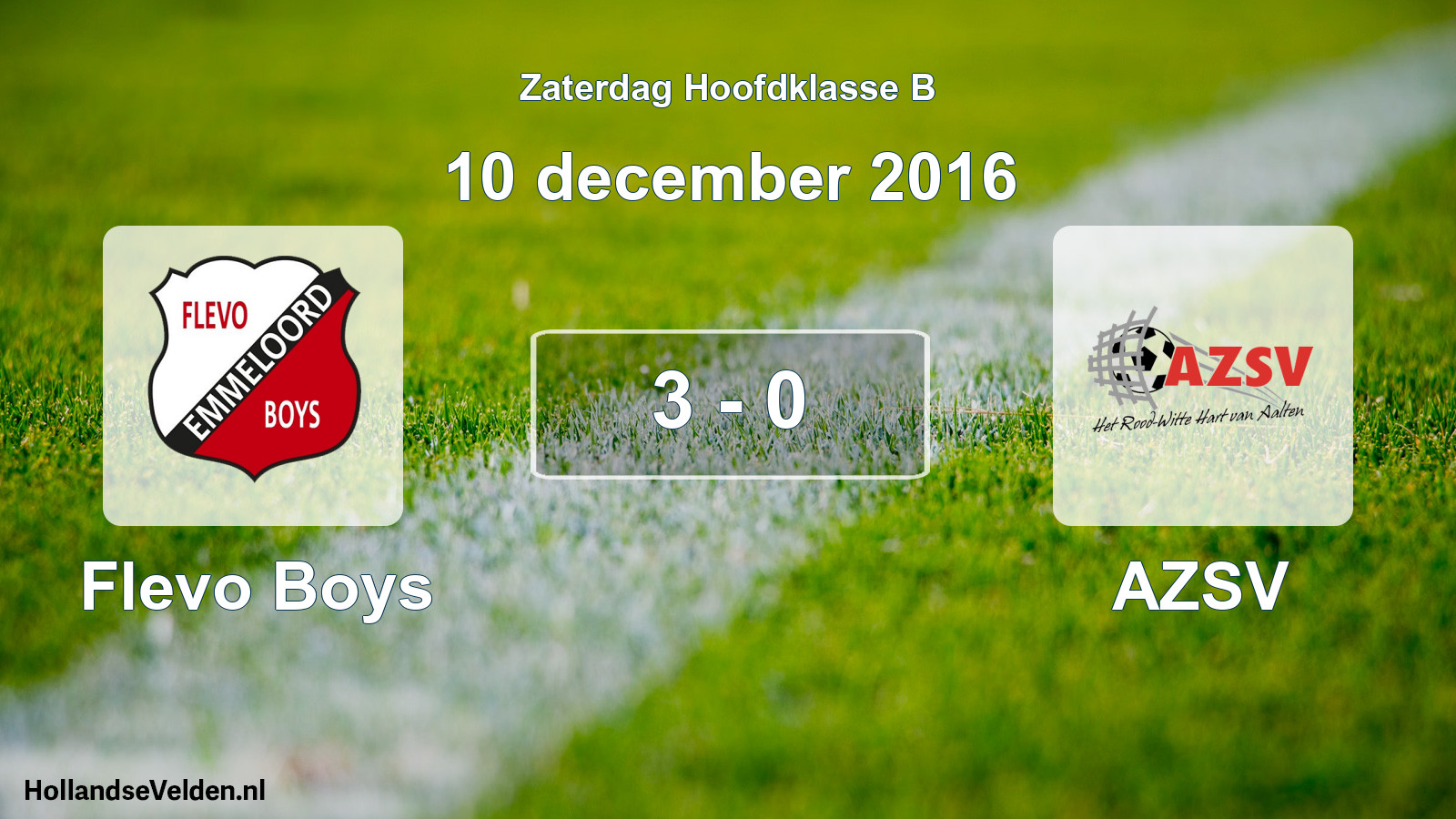 Gespeelde wedstrijd: Flevo Boys - AZSV 3 - 0 (10 december 2016)