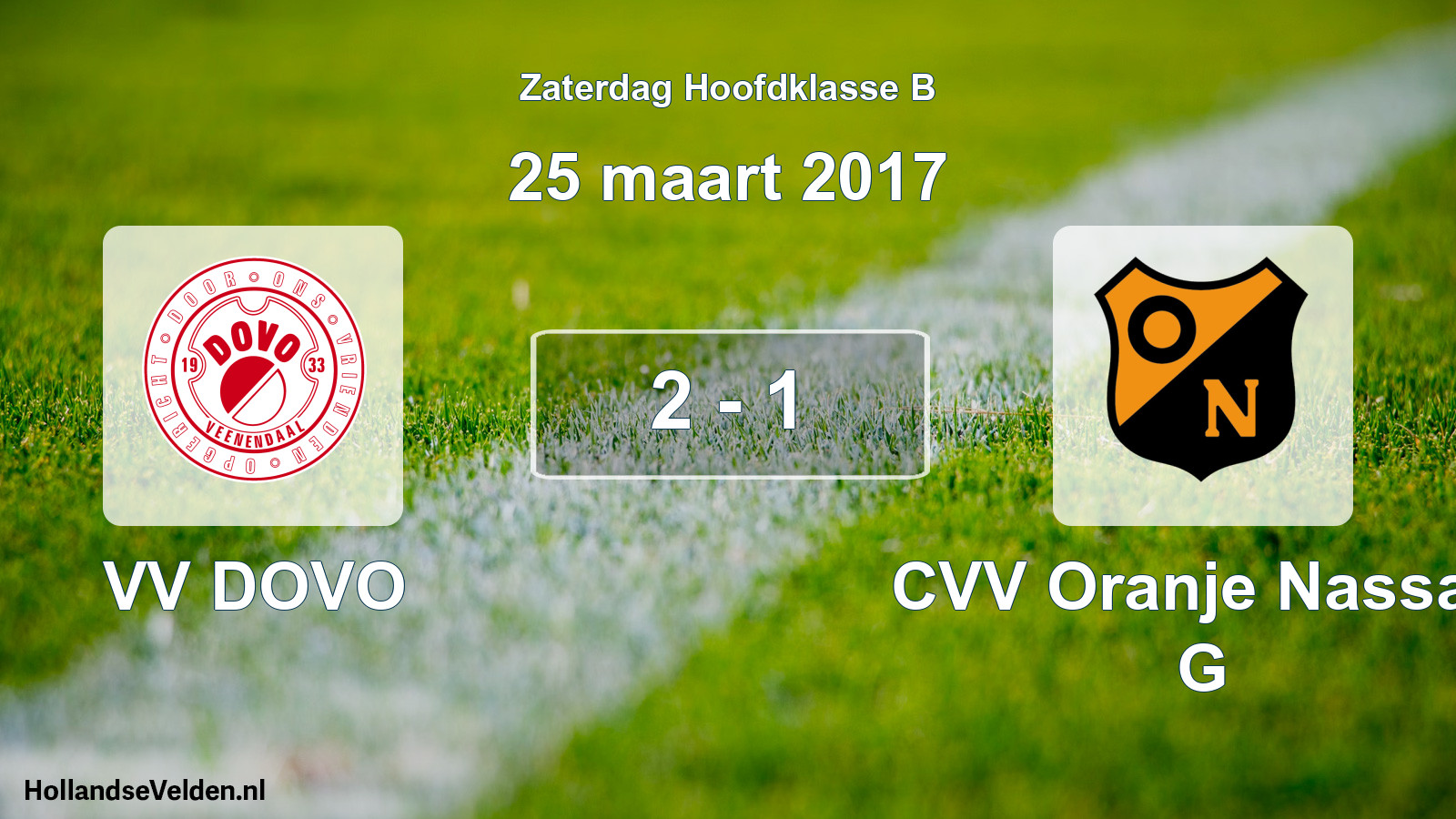 Gespeelde wedstrijd: VV DOVO - CVV Oranje Nassau G 2 - 1 (25 maart 2017)