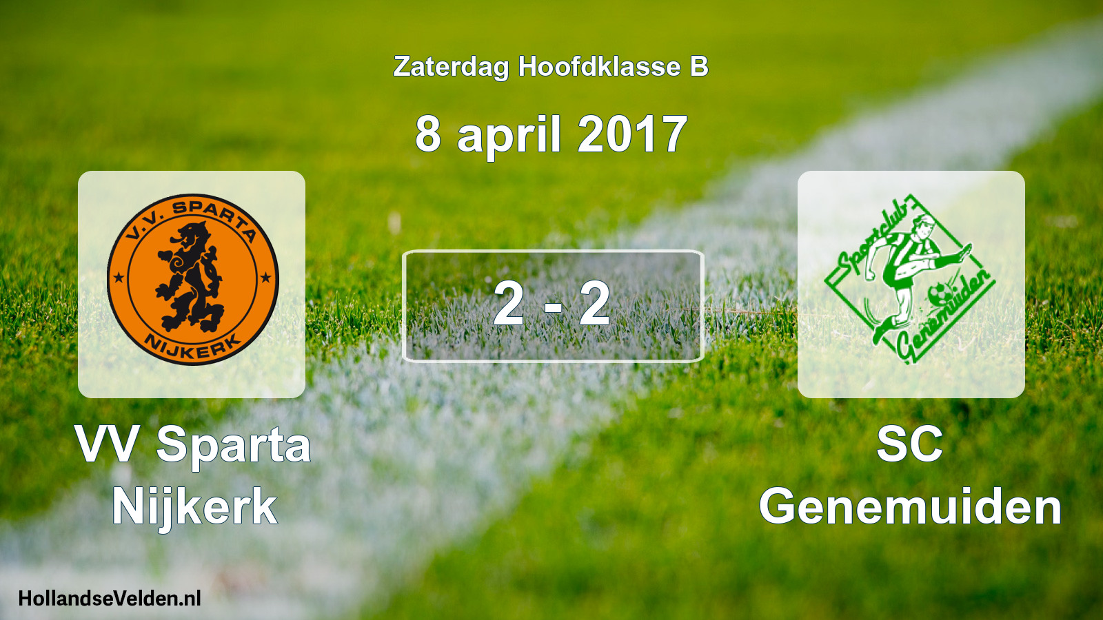 Gespeelde wedstrijd: VV Sparta Nijkerk - SC Genemuiden 2 - 2 (8 april 2017)