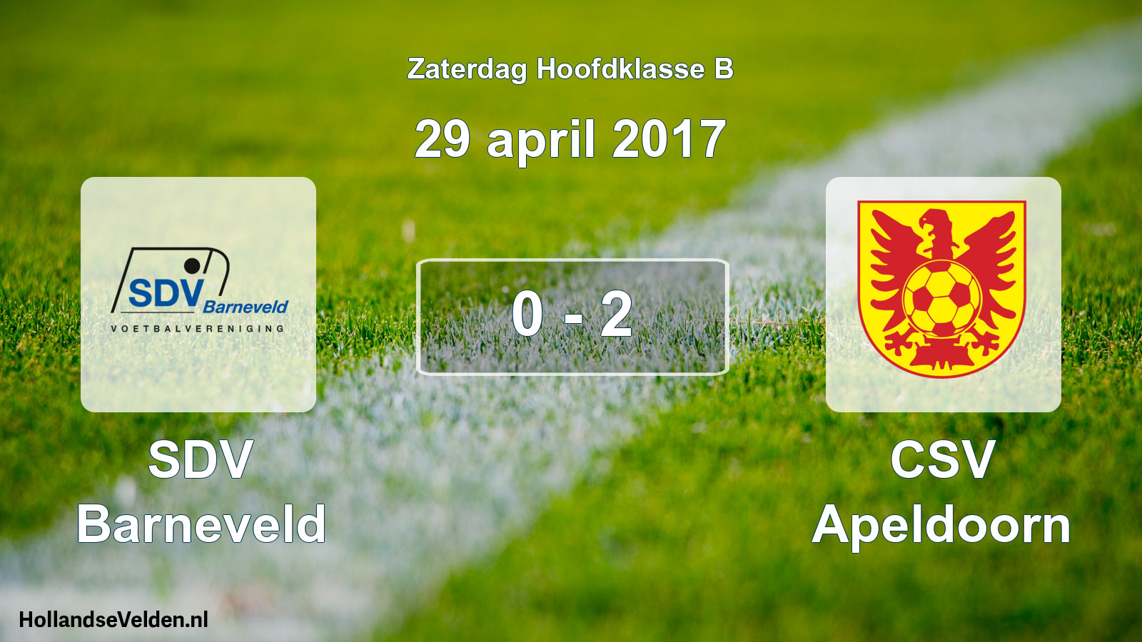 Gespeelde wedstrijd: SDV Barneveld - CSV Apeldoorn 0 - 2 (29 april 2017)