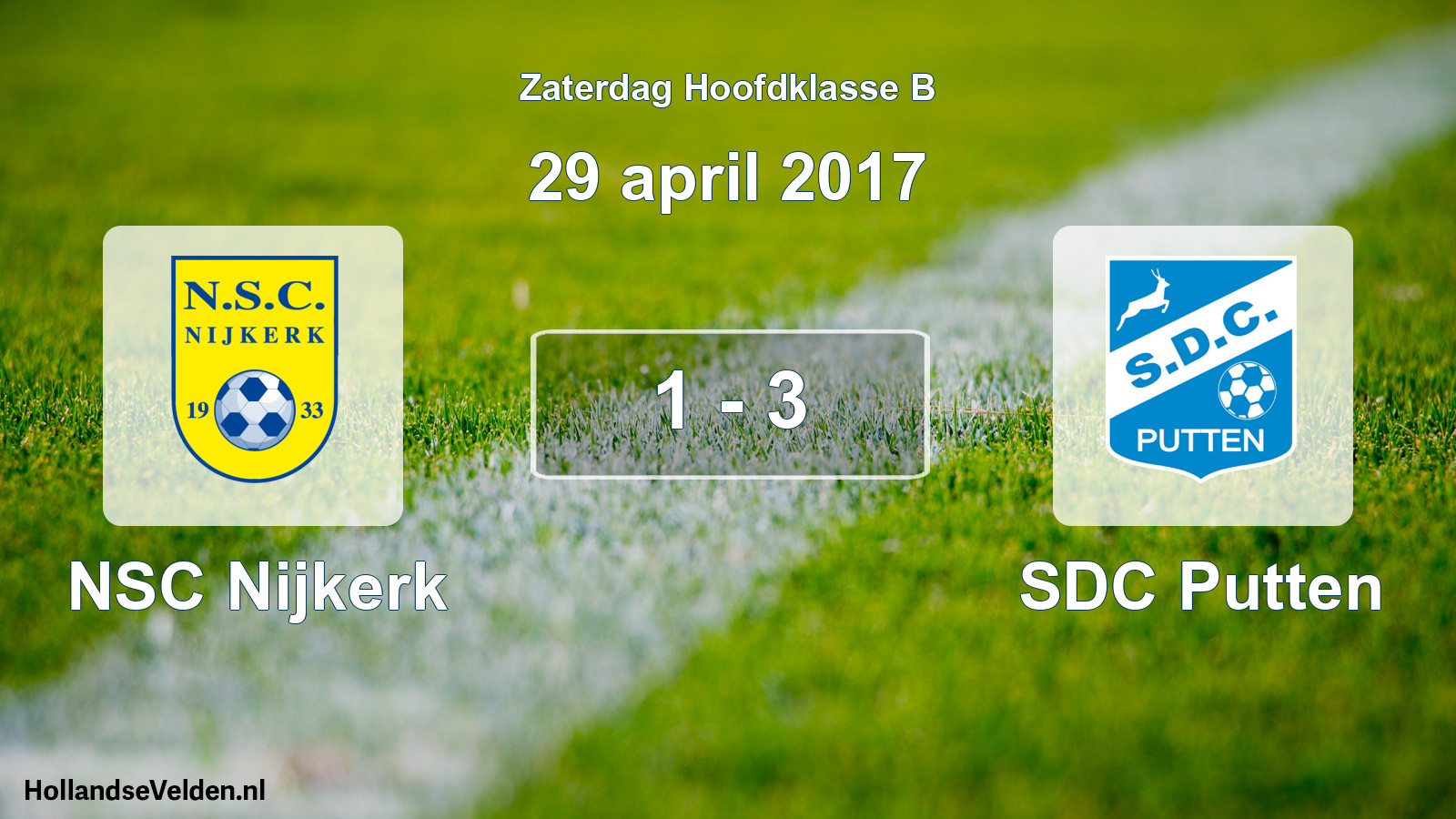 Gespeelde wedstrijd: NSC Nijkerk - SDC Putten 1 - 3 (29 april 2017)
