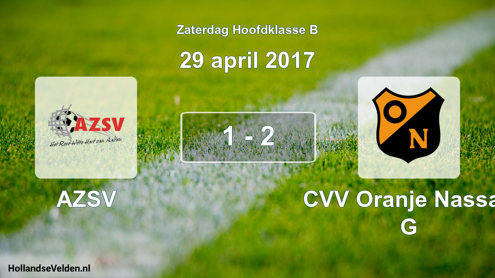 Gespeelde wedstrijd: AZSV - CVV Oranje Nassau G 1 - 2 (29 april 2017)
