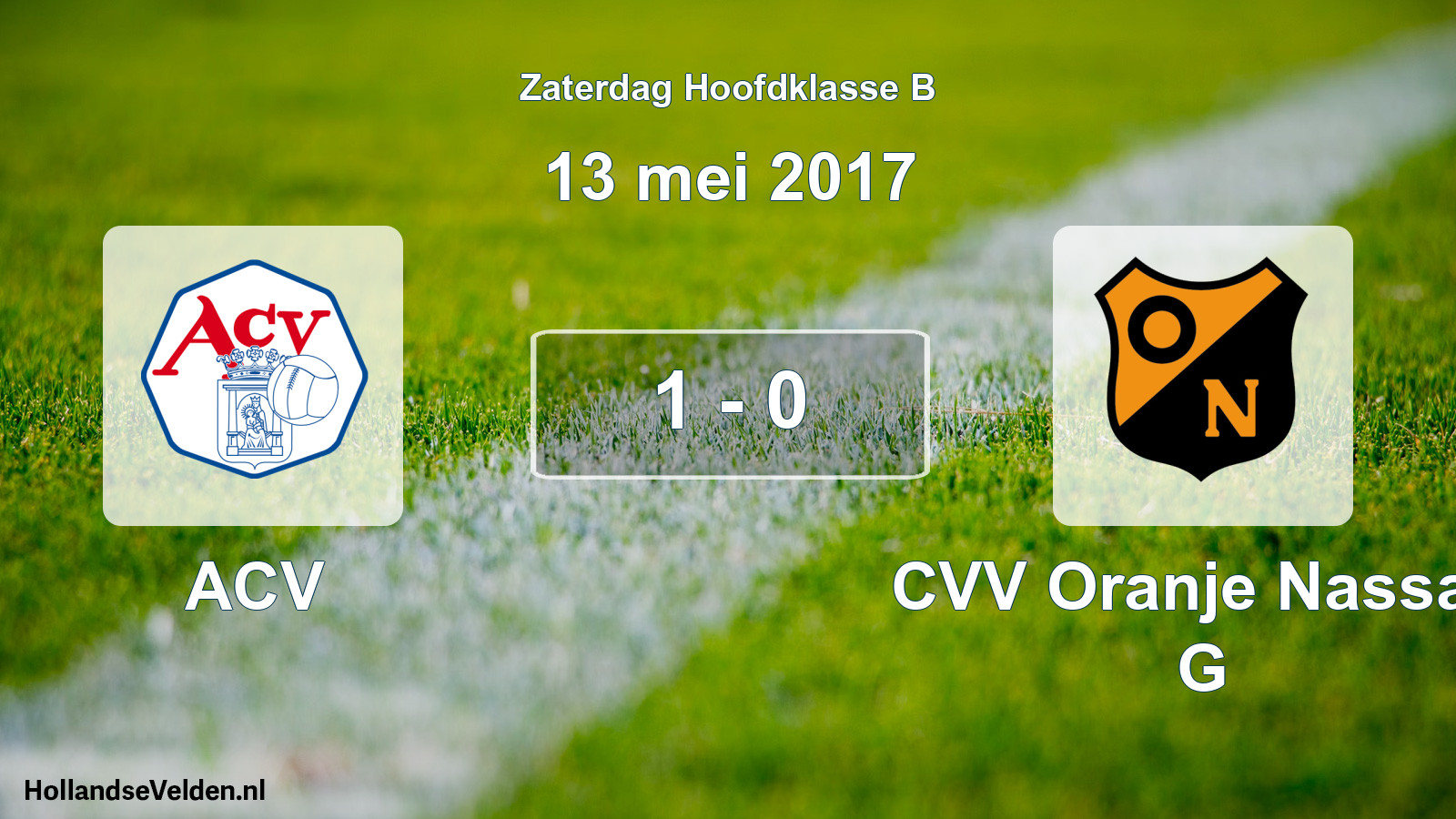 Gespeelde wedstrijd: ACV - CVV Oranje Nassau G 1 - 0 (13 mei 2017)