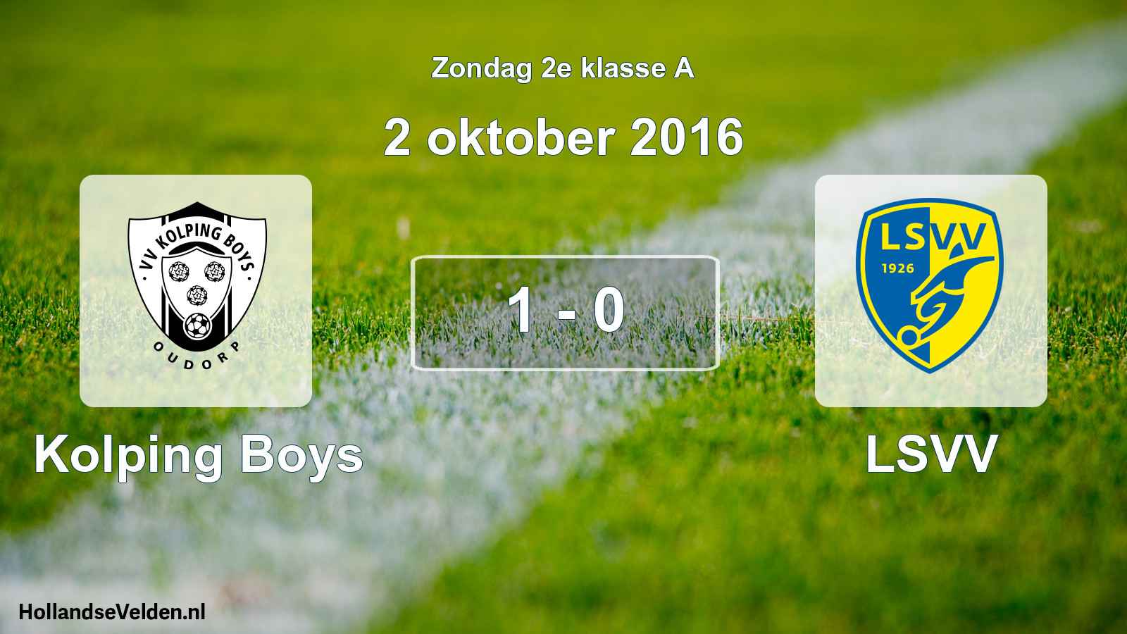 Gespeelde wedstrijd: Kolping Boys - LSVV 1 - 0 (2 oktober 2016)