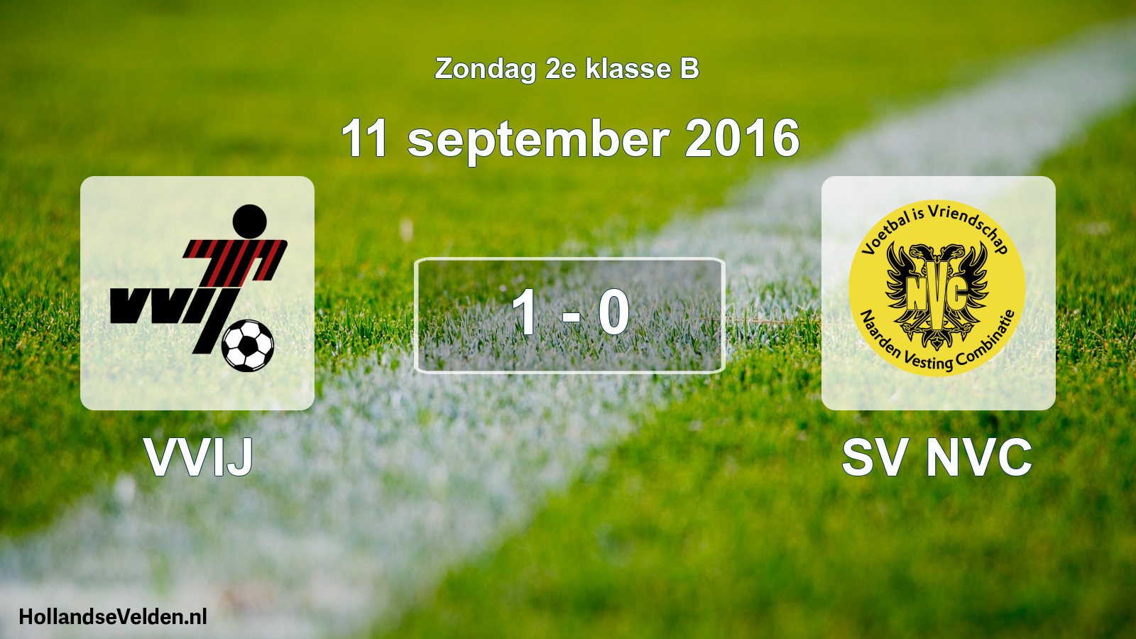 Gespeelde wedstrijd: VVIJ - SV NVC 1 - 0 (11 september 2016)
