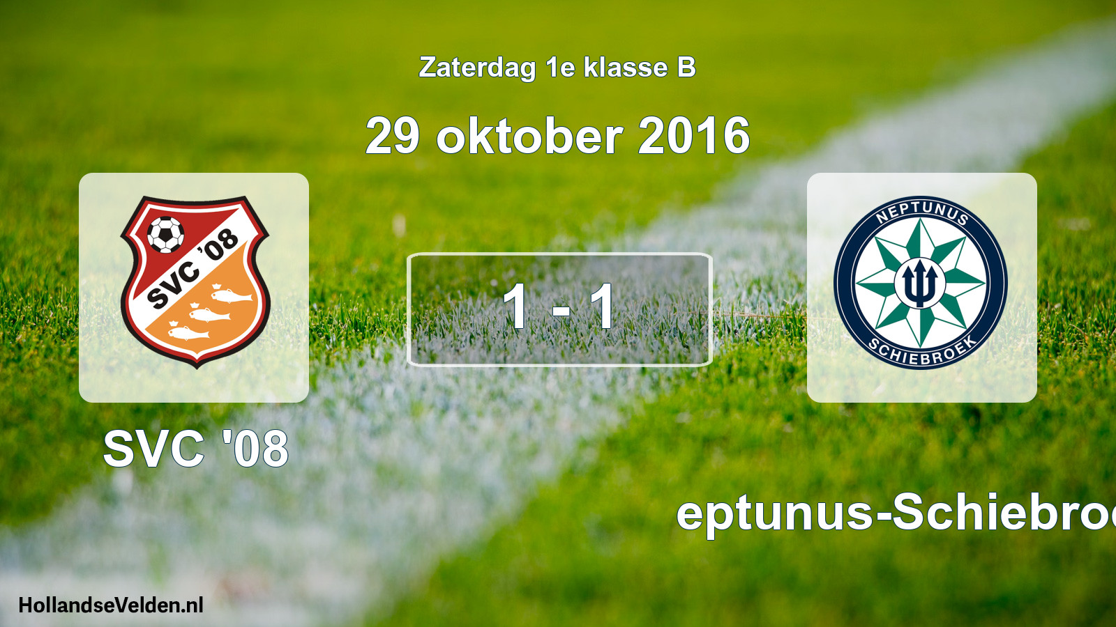 Gespeelde wedstrijd: SVC '08 - Neptunus-Schiebroek 1 - 1 (29 oktober 2016)