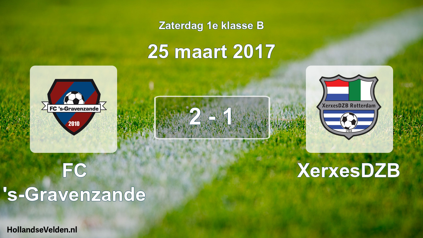 Gespeelde wedstrijd: FC 's-Gravenzande - XerxesDZB 2 - 1 (25 maart 2017)