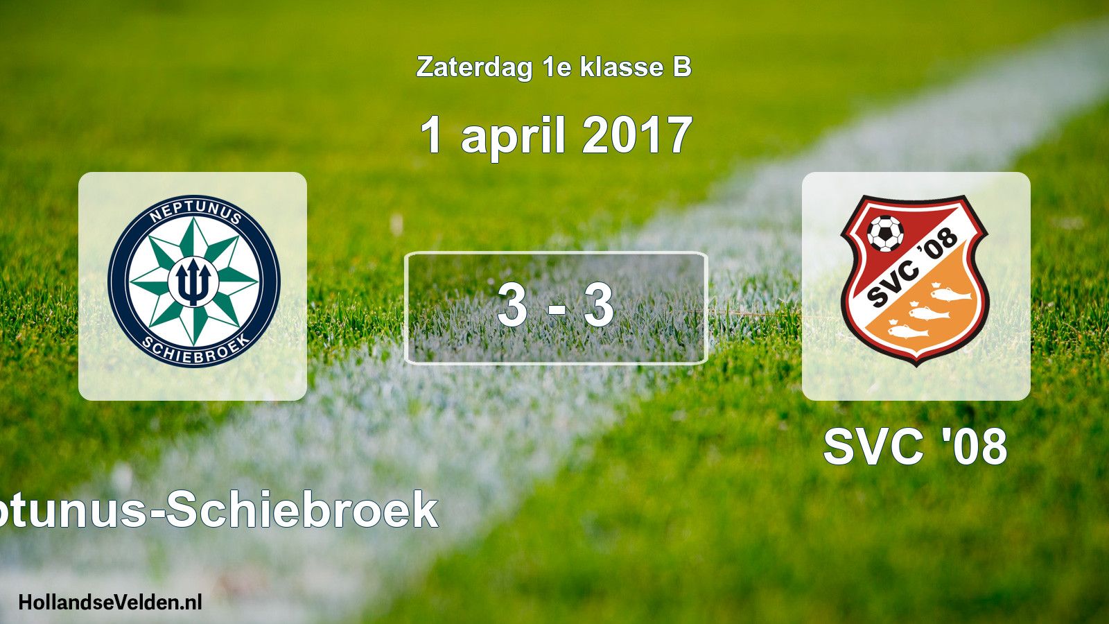 Gespeelde wedstrijd: Neptunus-Schiebroek - SVC '08 3 - 3 (1 april 2017)