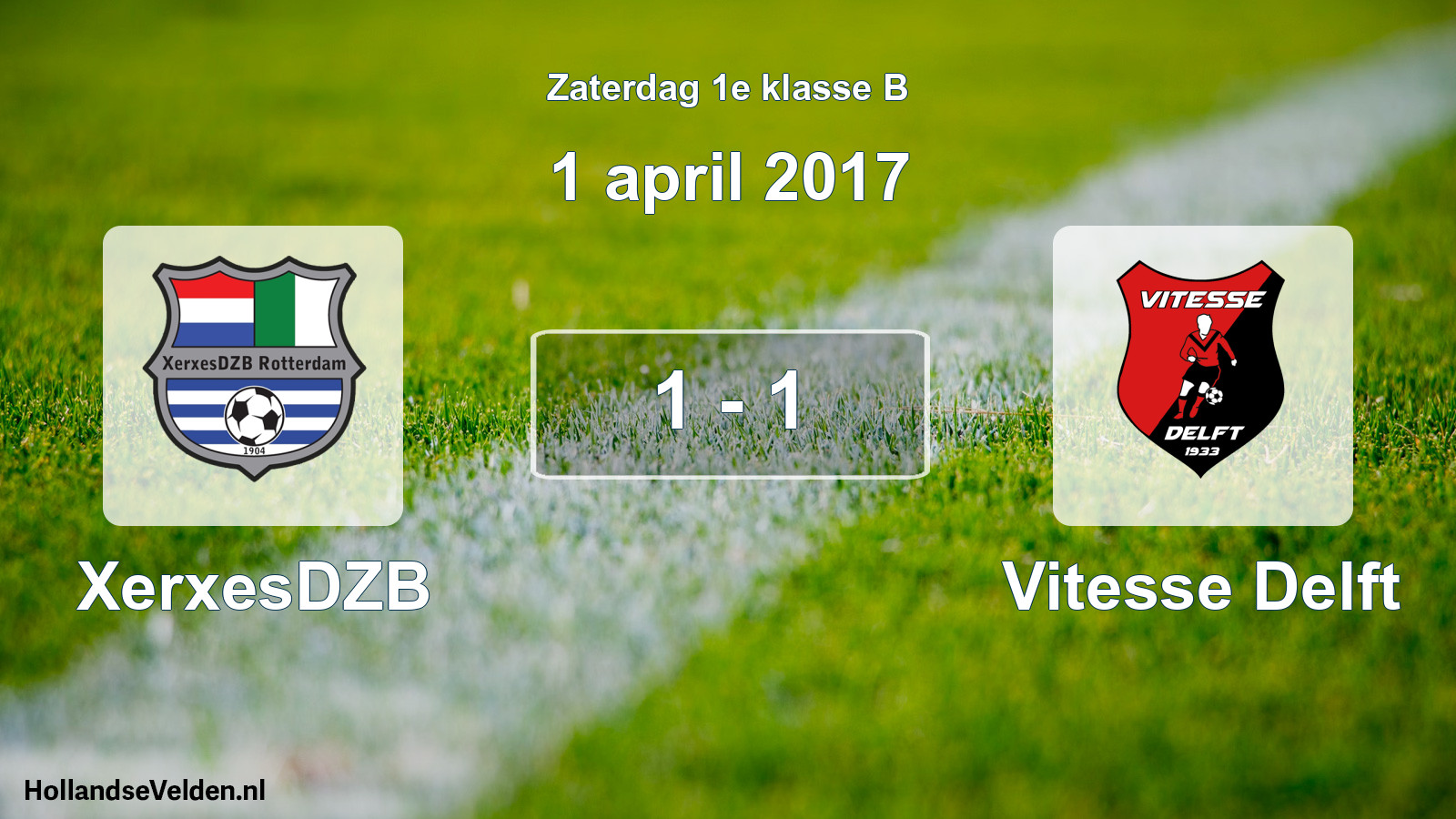 Gespeelde wedstrijd: XerxesDZB - Vitesse Delft 1 - 1 (1 april 2017)