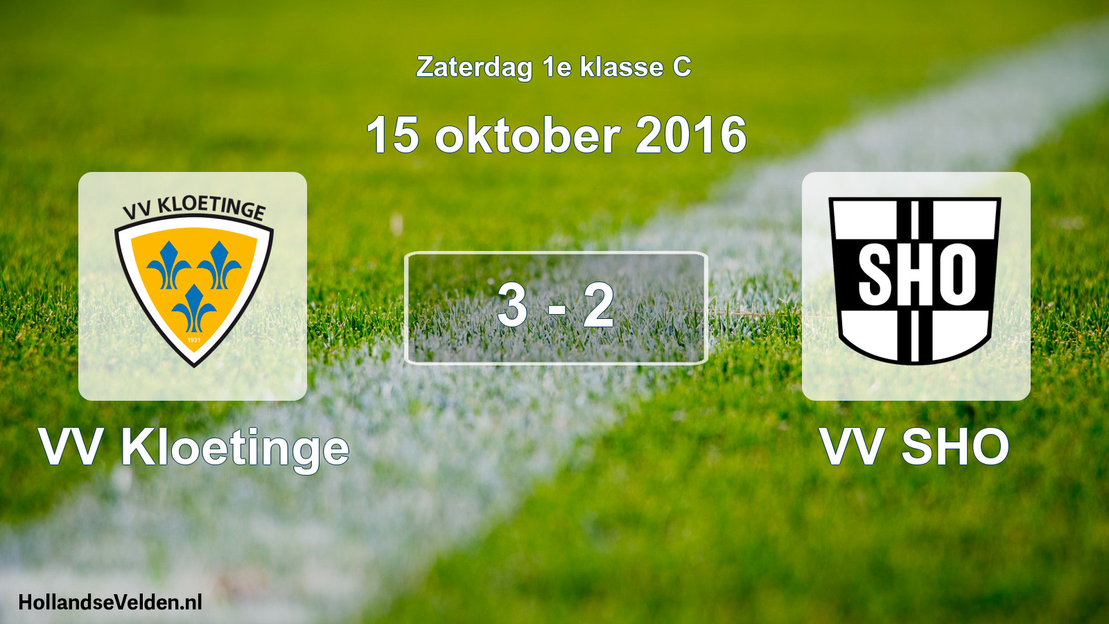 Gespeelde wedstrijd: VV Kloetinge - VV SHO 3 - 2 (15 oktober 2016)