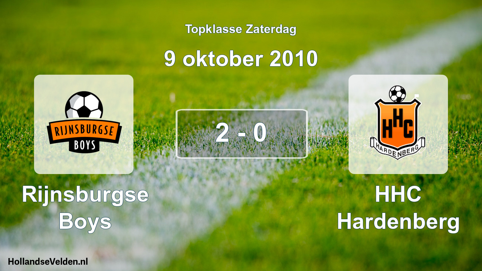 Gespeelde wedstrijd: Rijnsburgse Boys - HHC Hardenberg 2 - 0 (9 oktober 2010)