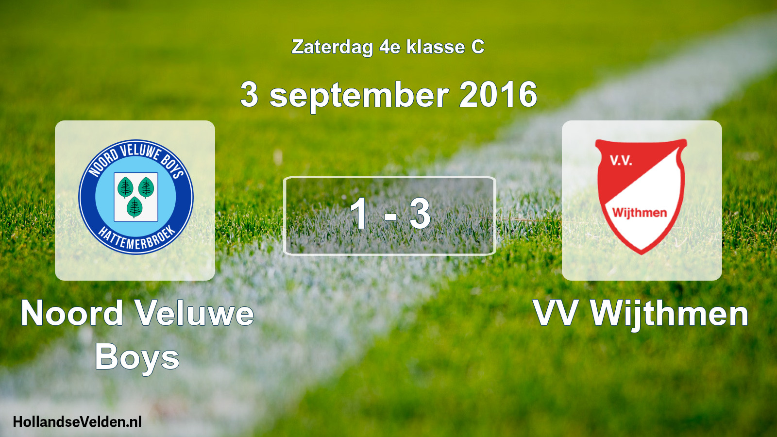 Gespeelde wedstrijd: Noord Veluwe Boys - VV Wijthmen 1 - 3 (3 september 2016)