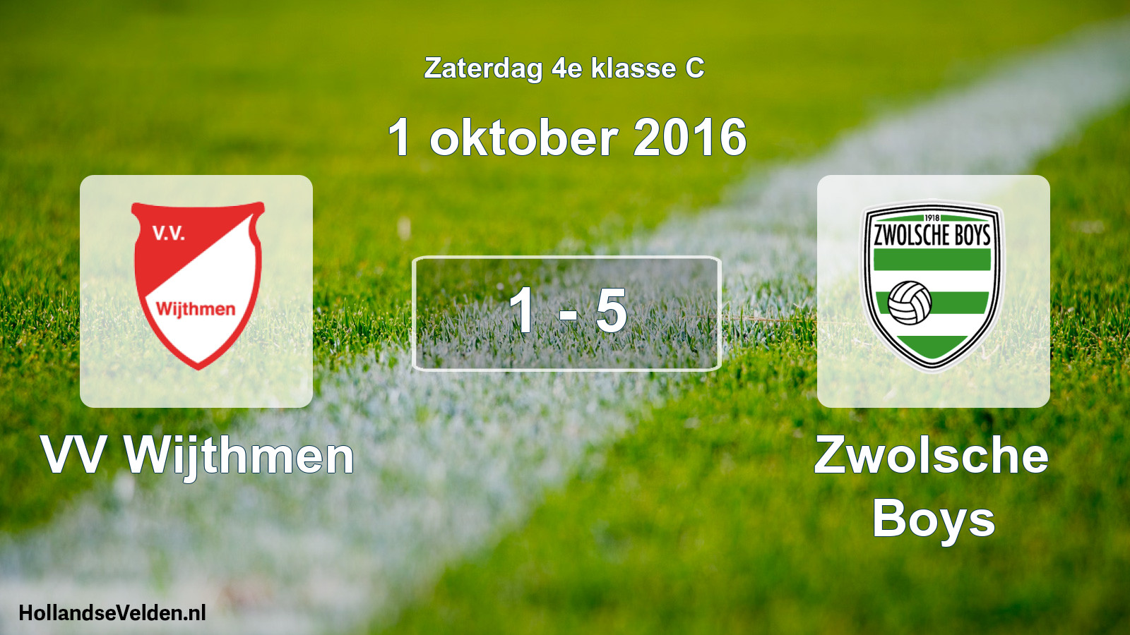 Gespeelde wedstrijd: VV Wijthmen - Zwolsche Boys 1 - 5 (1 oktober 2016)