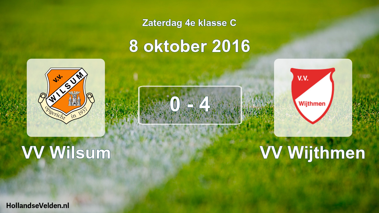 Gespeelde wedstrijd: VV Wilsum - VV Wijthmen 0 - 4 (8 oktober 2016)