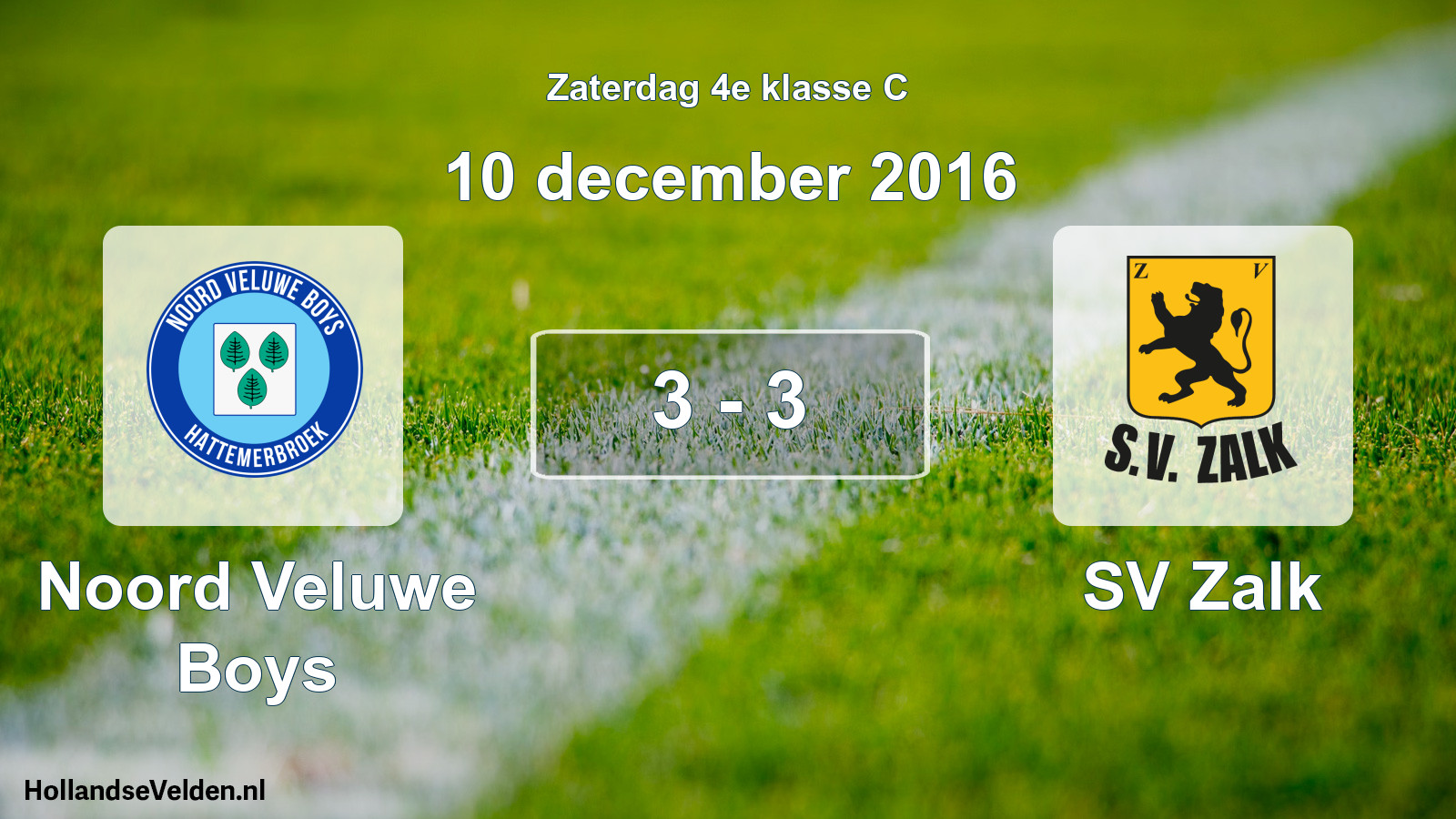 Gespeelde wedstrijd: Noord Veluwe Boys - SV Zalk 3 - 3 (10 december 2016)
