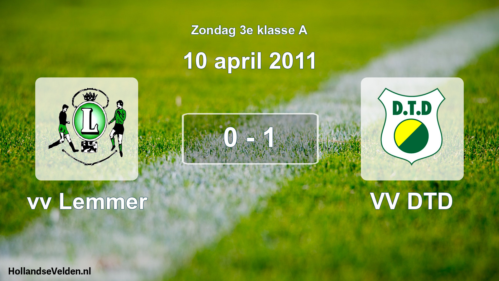Gespeelde wedstrijd: vv Lemmer - VV DTD 0 - 1 (10 april 2011)